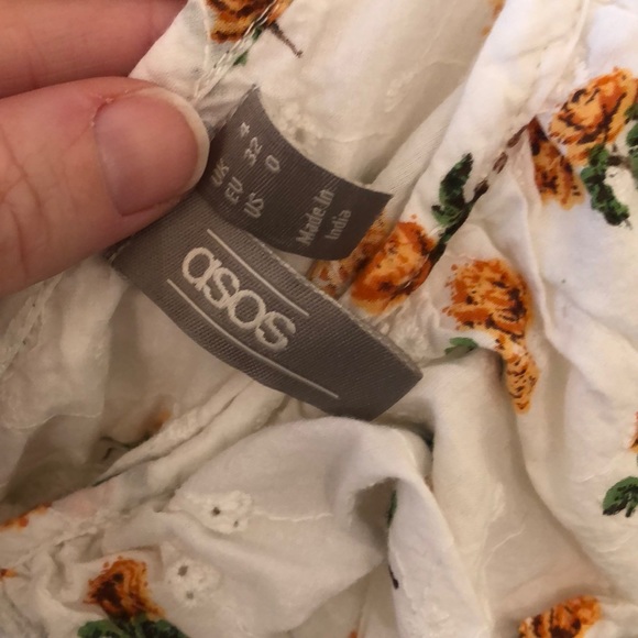 ASOS shirred waist ruffle sun top floral broderie - Picture 5 of 9